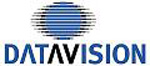 Logo mit blauen horizontalen Linien, die über dem Wort „DATAVISION“ in Blau ein kreisförmiges Muster bilden, wobei der Buchstabe A als umgedrehtes V stilisiert ist – ein modernes Design, das von Themen aus der Elektro- und Informationstechnik inspiriert ist.